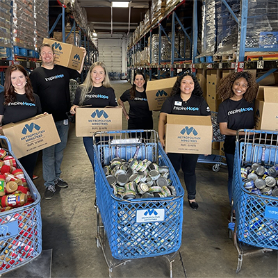 Volunteers at food bank